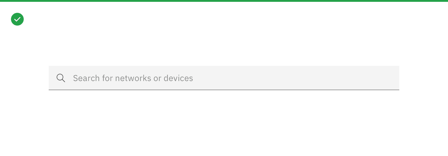 Provide useful placeholder text and include a search icon.