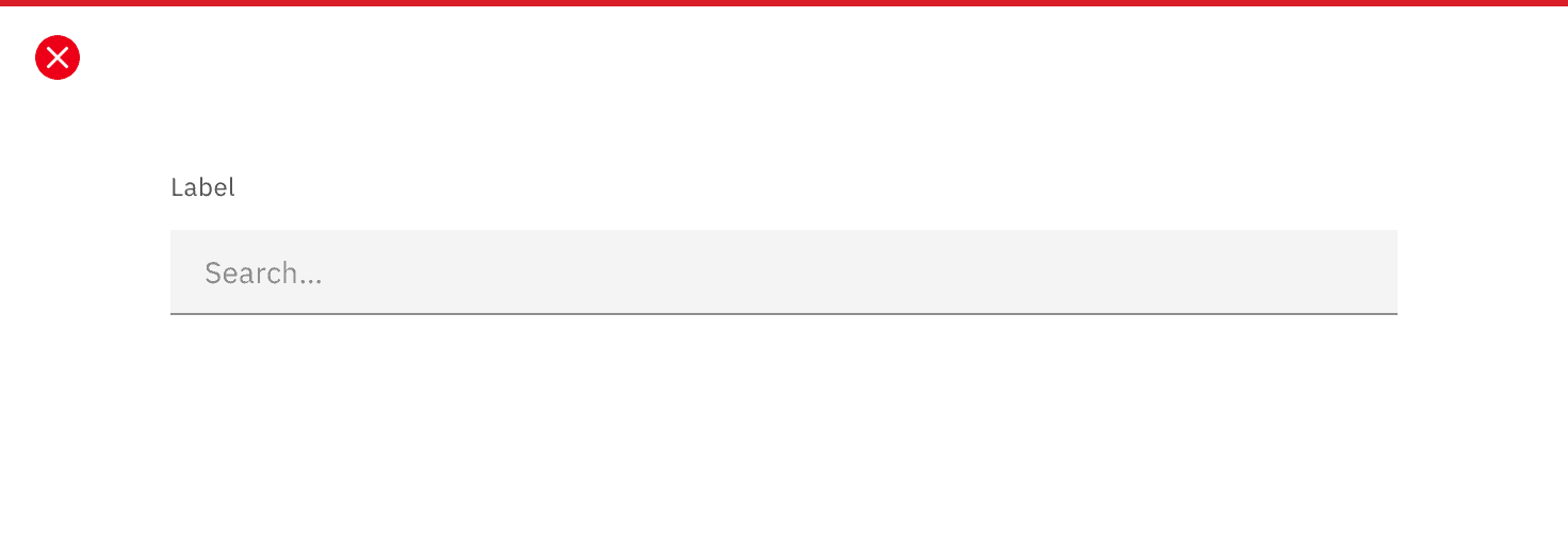 Don't include a label for search fields.