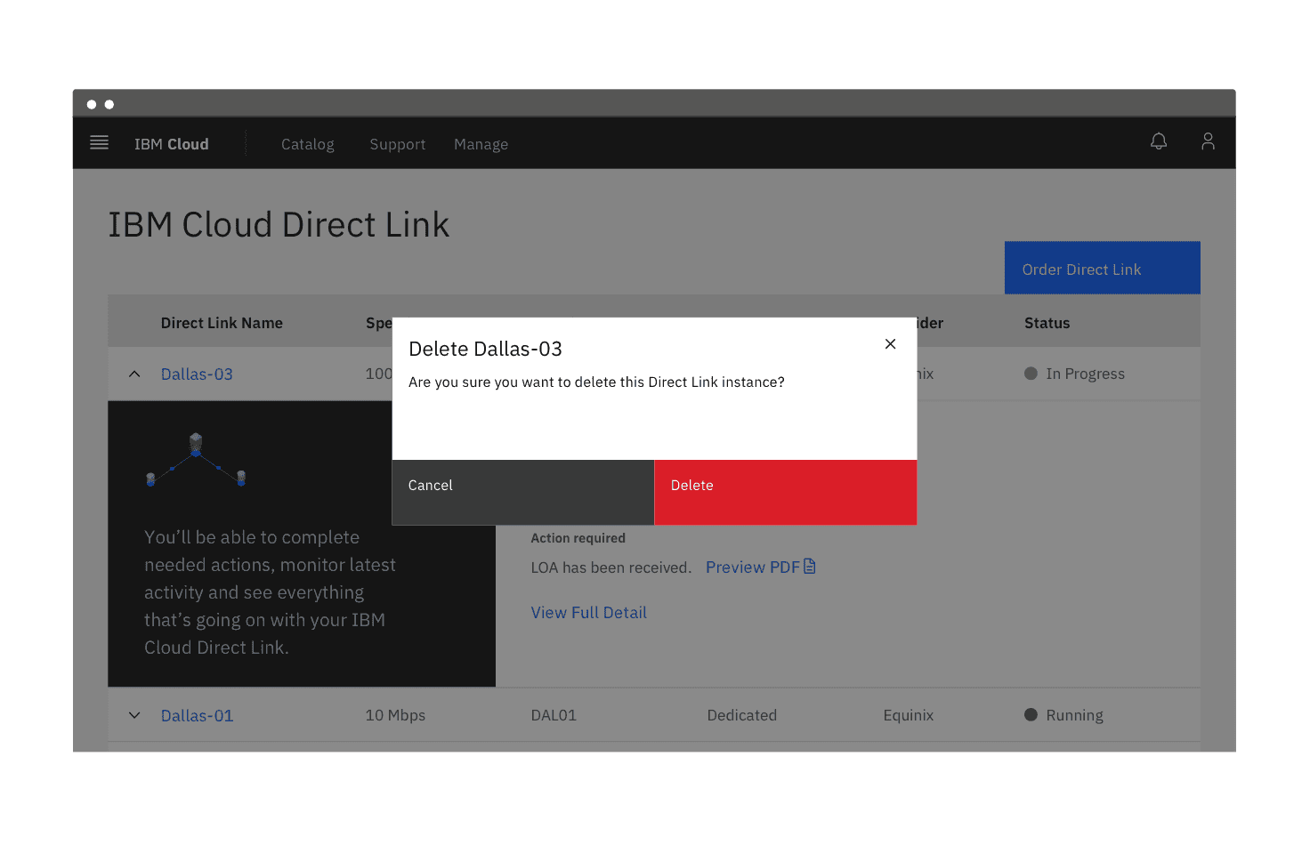 Danger modal notification