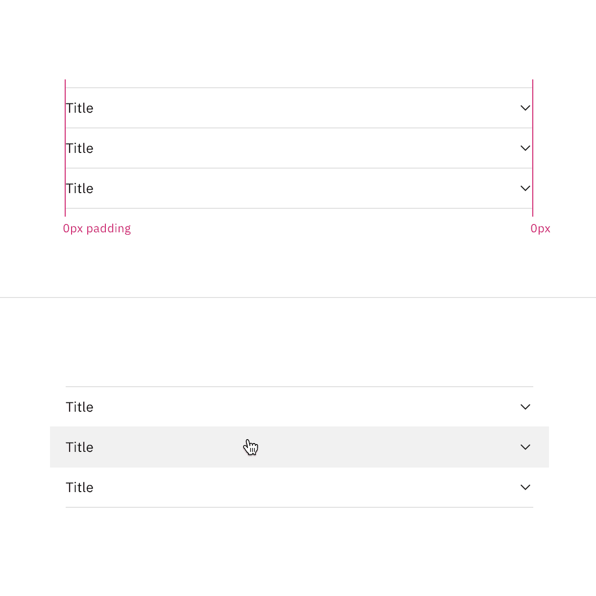 Accordion flush alignment