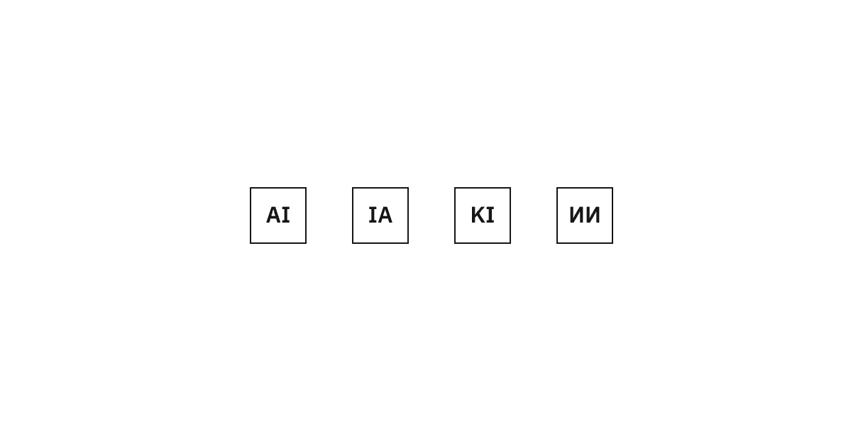 Examples of the AI label in various languages