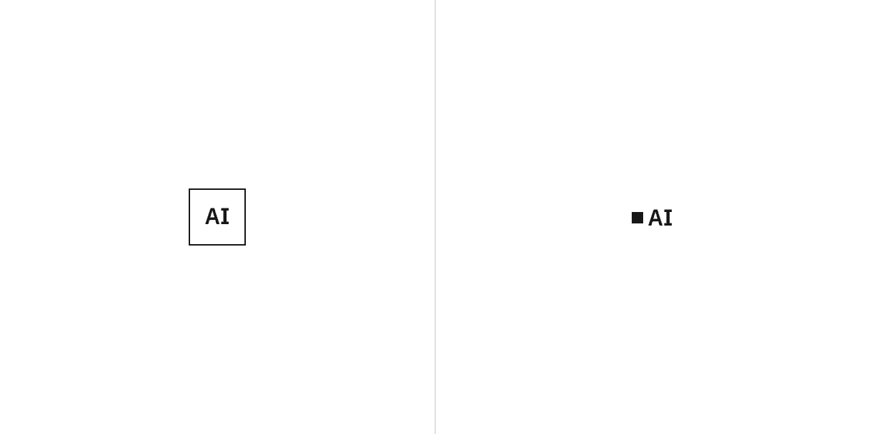 A default and inline AI label