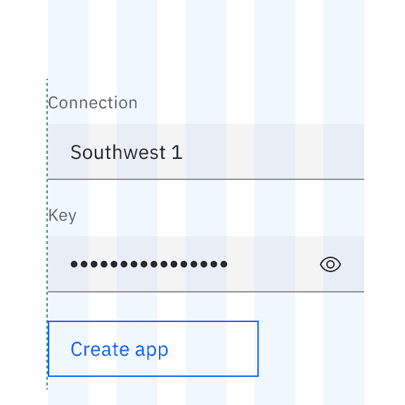 Example of a fixed width button's non-hanging alignment.