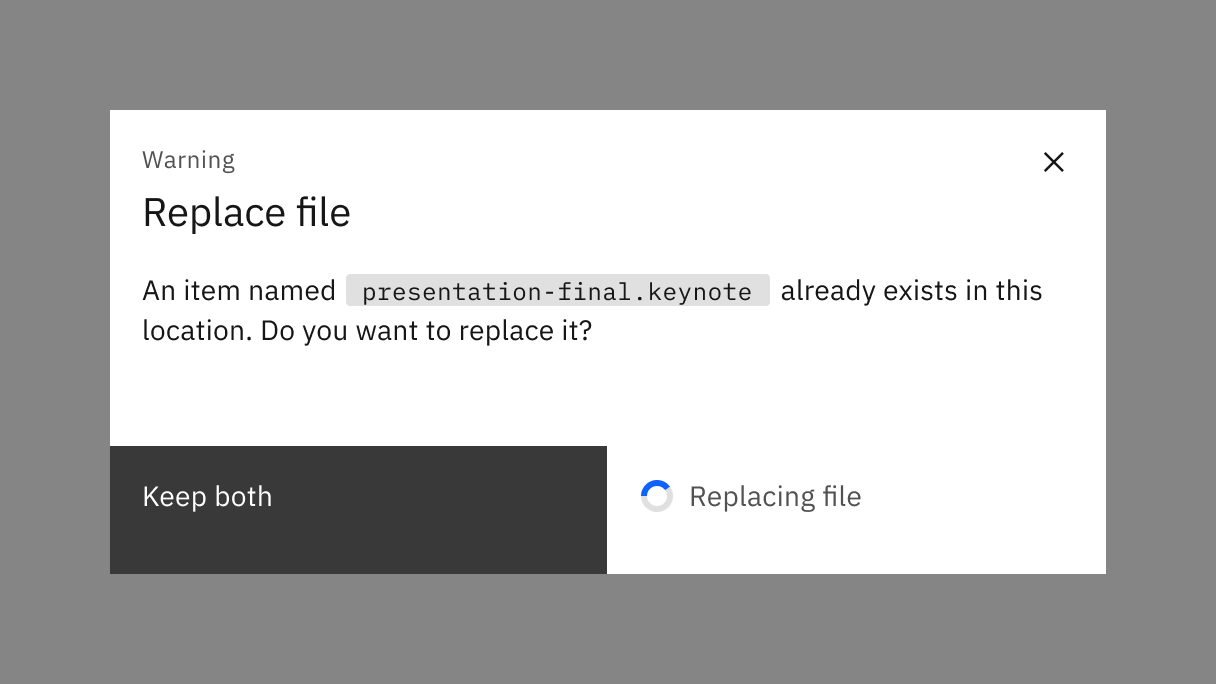 Inline loading in the context of a button.