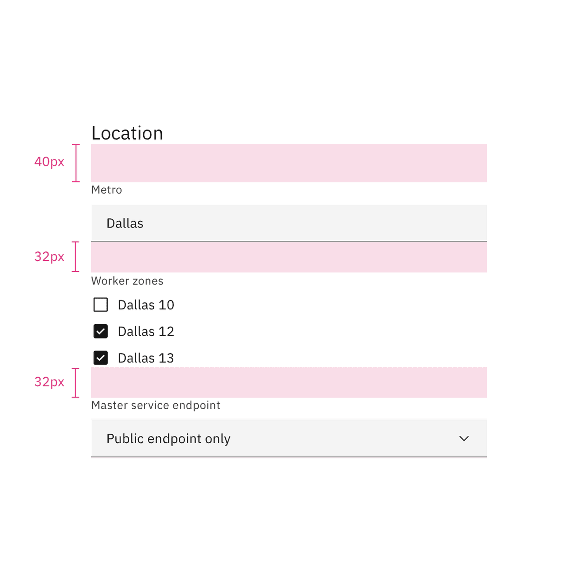Spacing between a checkbox and other components in a form