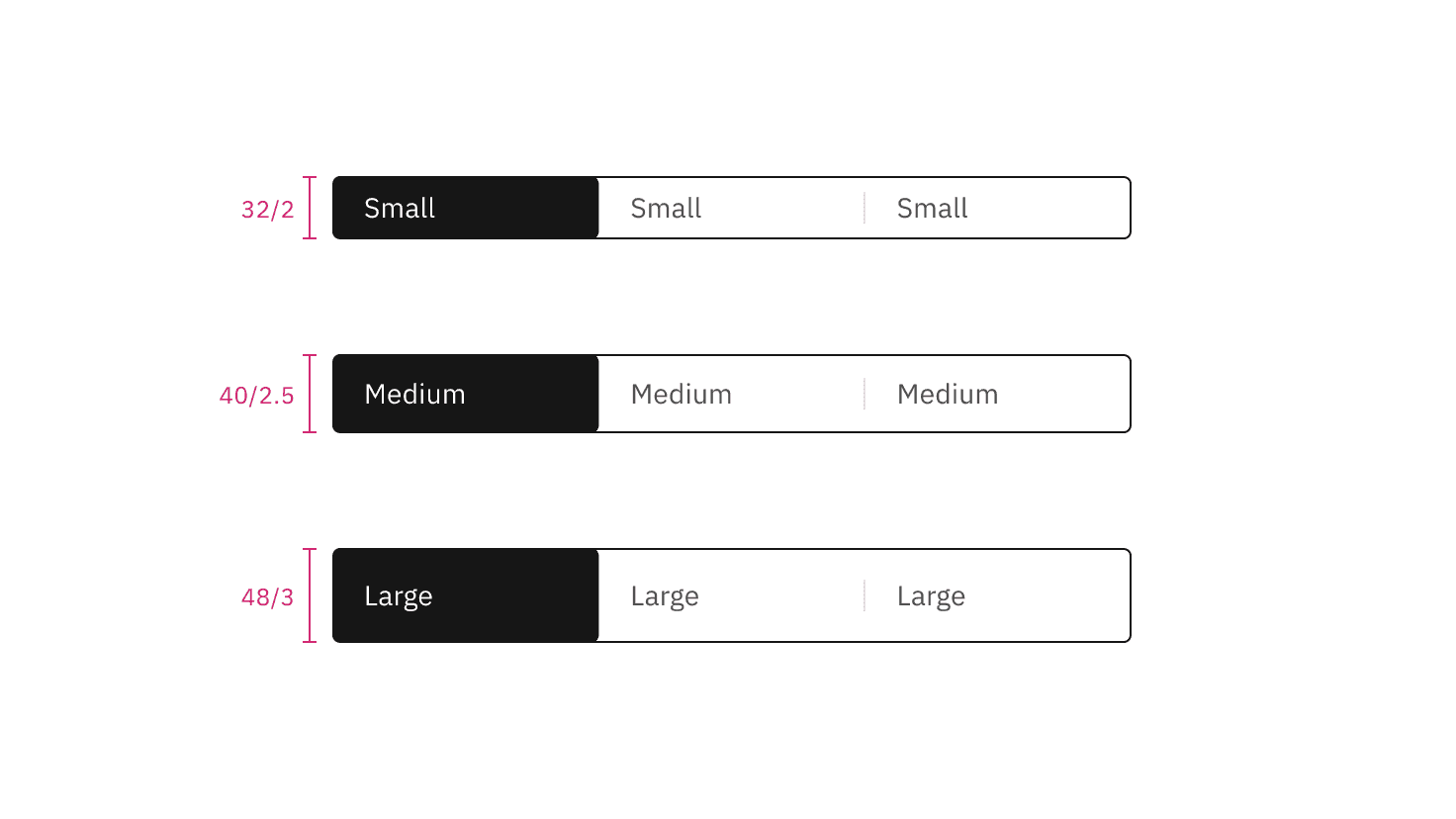 Default content switcher sizes