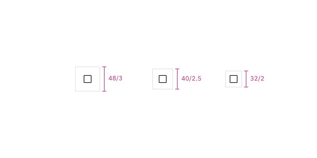 Example of trigger button container height sizes.