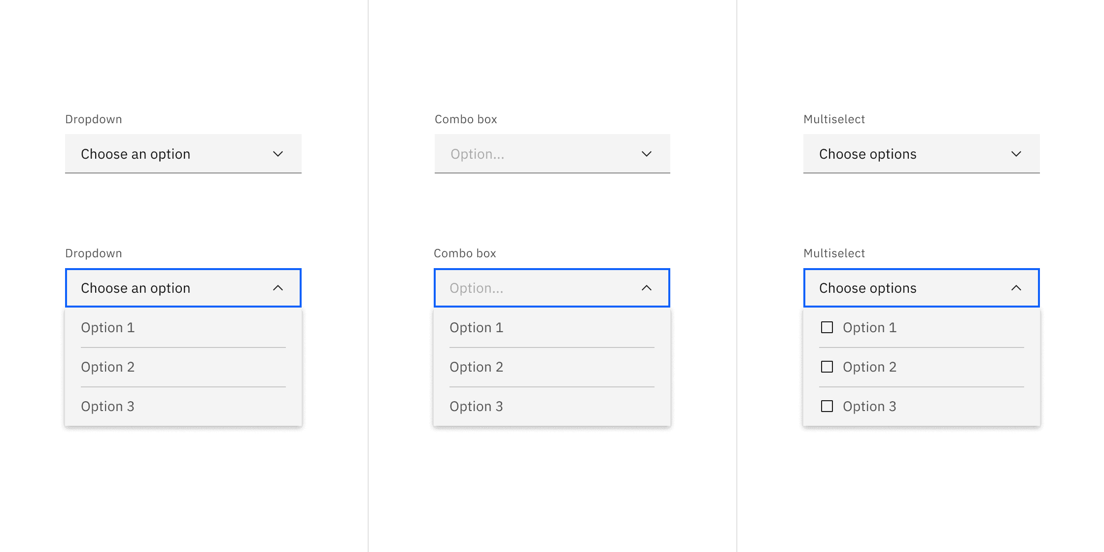 Default dropdown variant examples