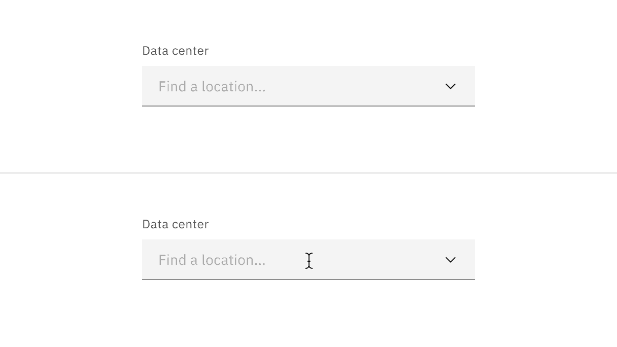Combo box closed enabled and hover states.