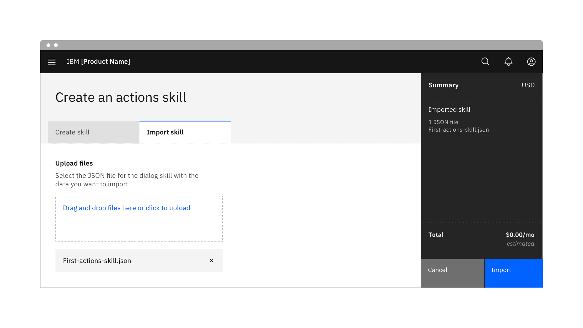 Drag and drop file uploader in context example