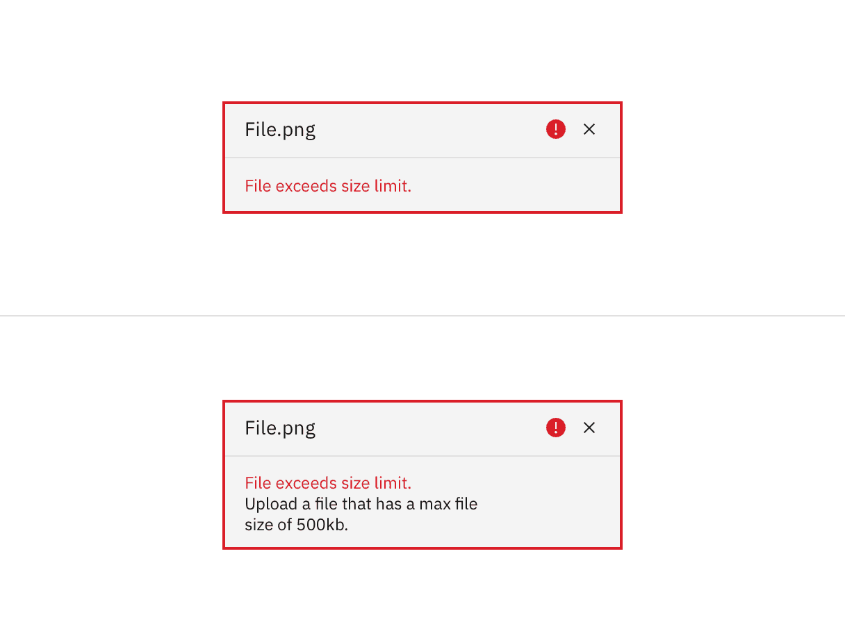 File uploader invalid states