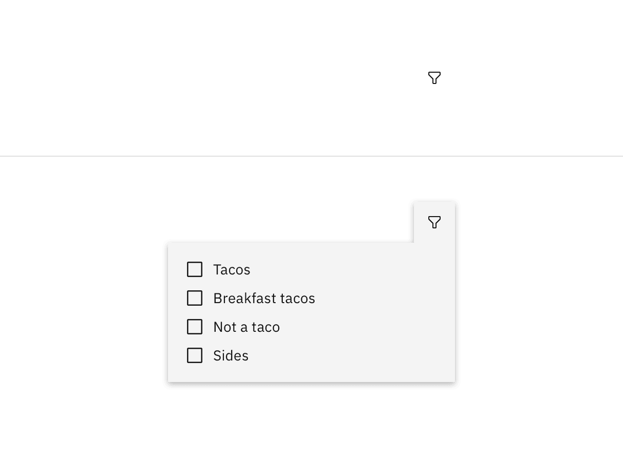 Example of filter without selections