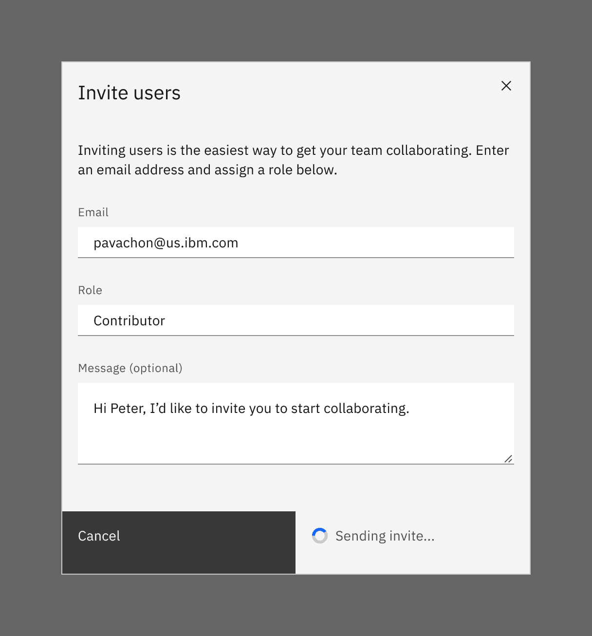 Example of inline loading with disabled elements