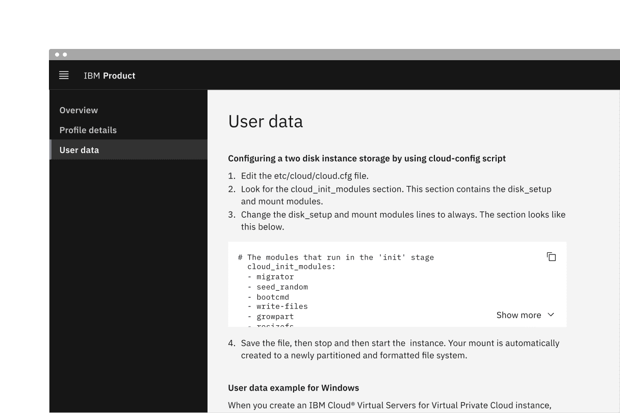 Example of the ordered list variant in a UI