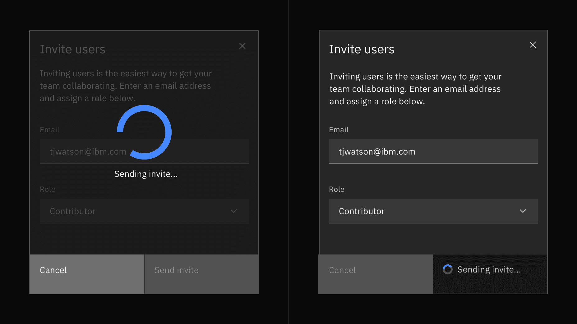 Modal loading options