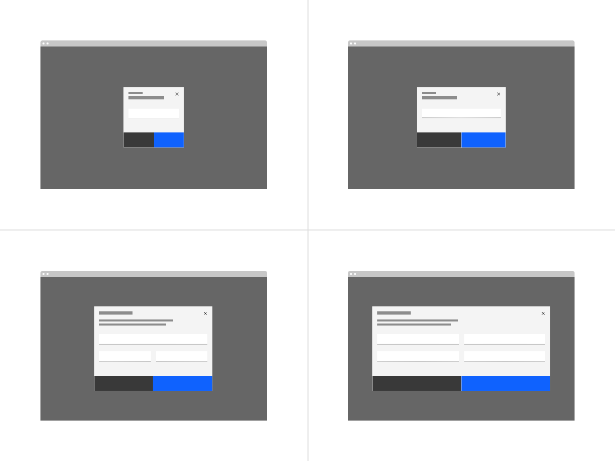 Modal sizes