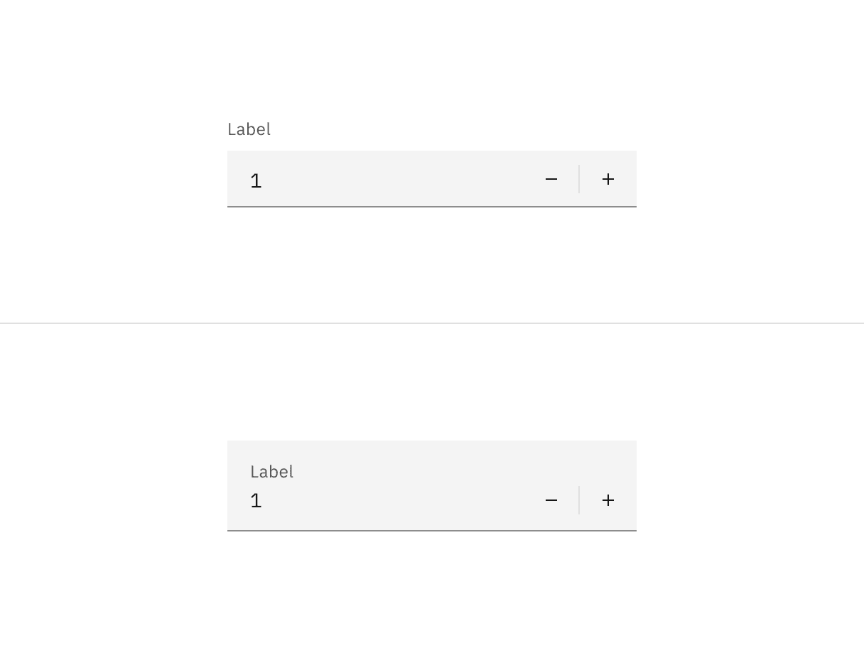 A default style input is shown on the left and fluid style is on the right