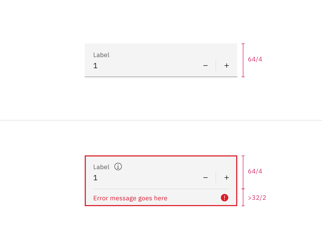 Fluid number input height