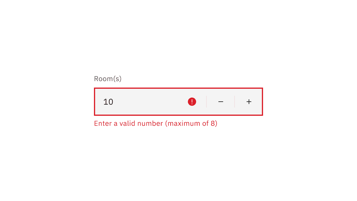 Number input validation error state