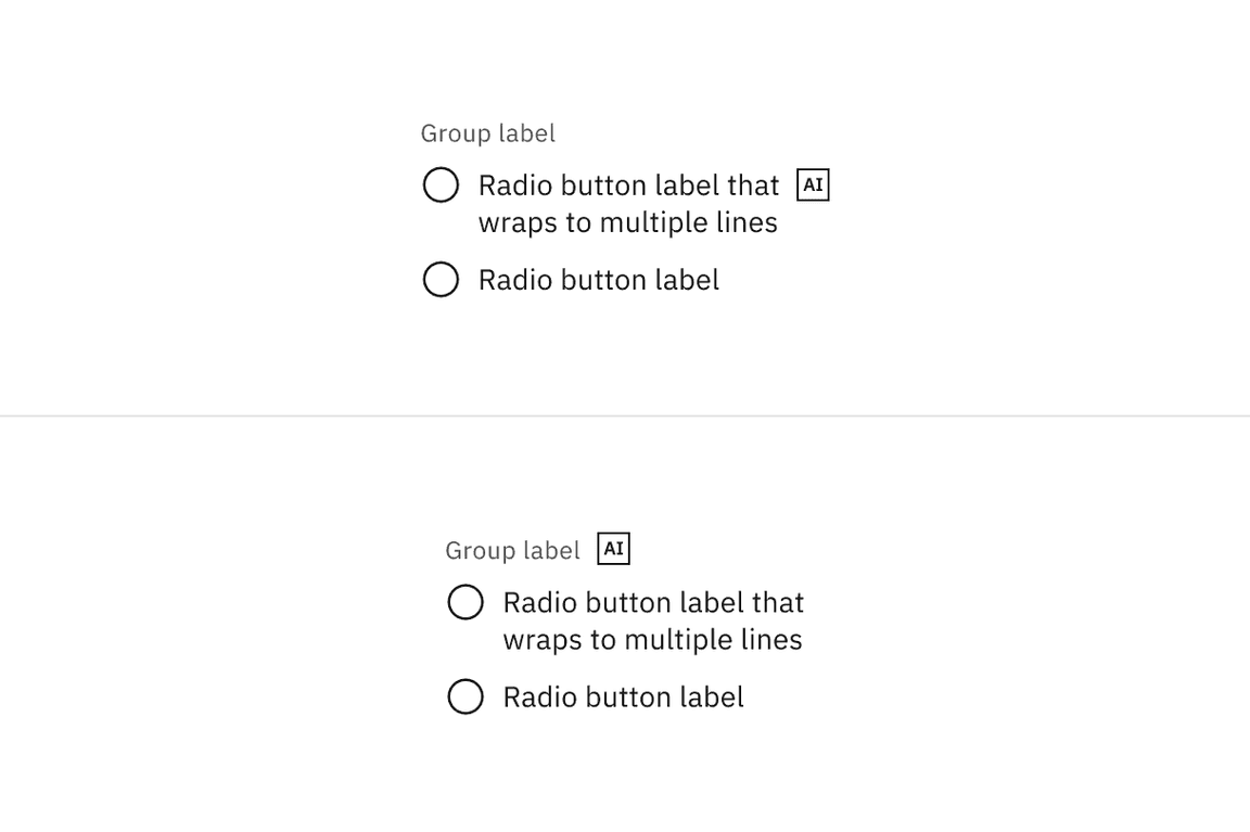 Radio button with AI presence