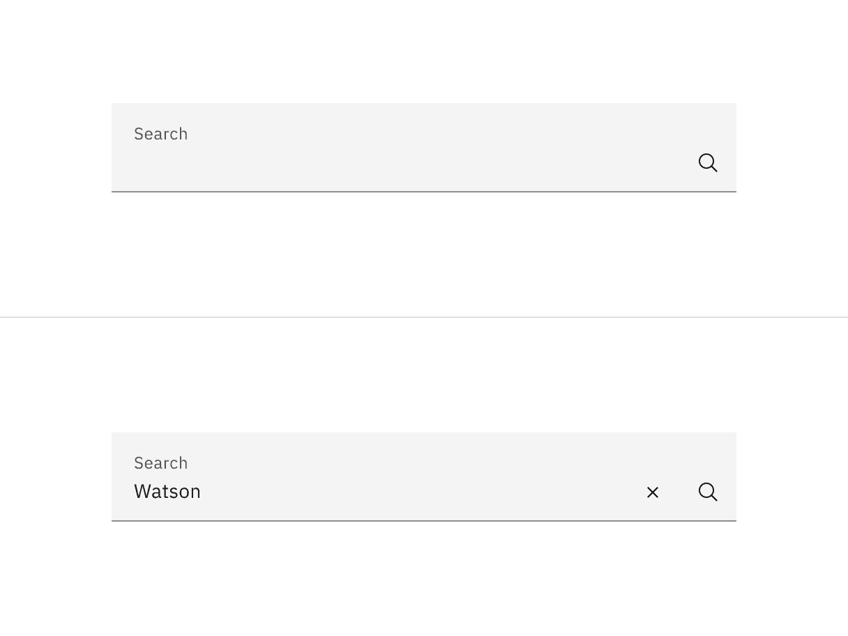 A default style input is shown on the top and fluid style is on the bottom.