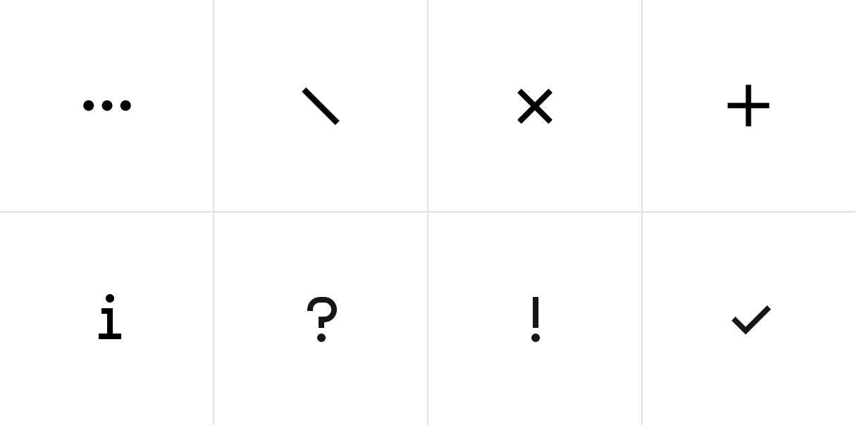 Examples of common status icons.