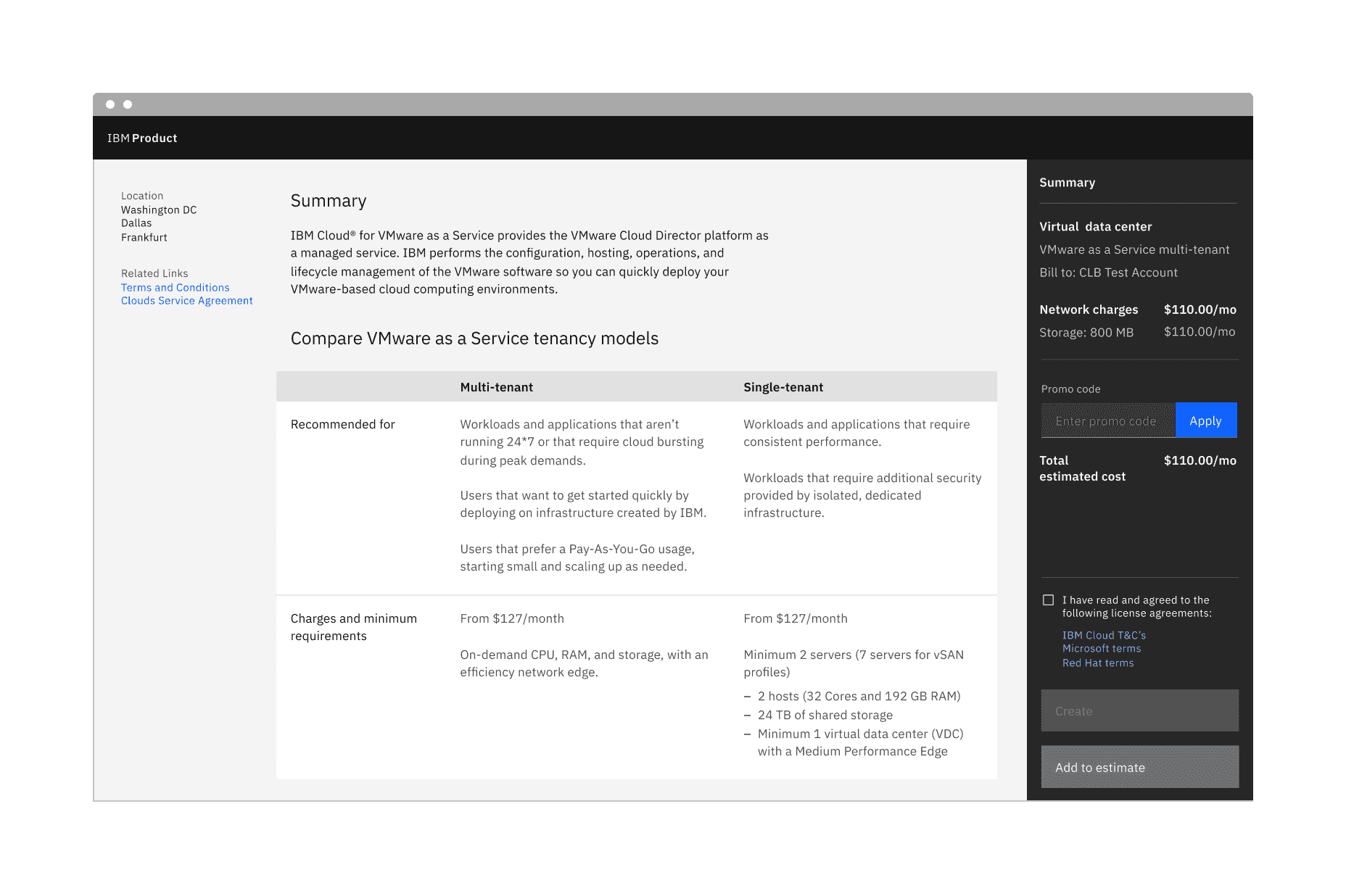 Example of default structured list in a UI