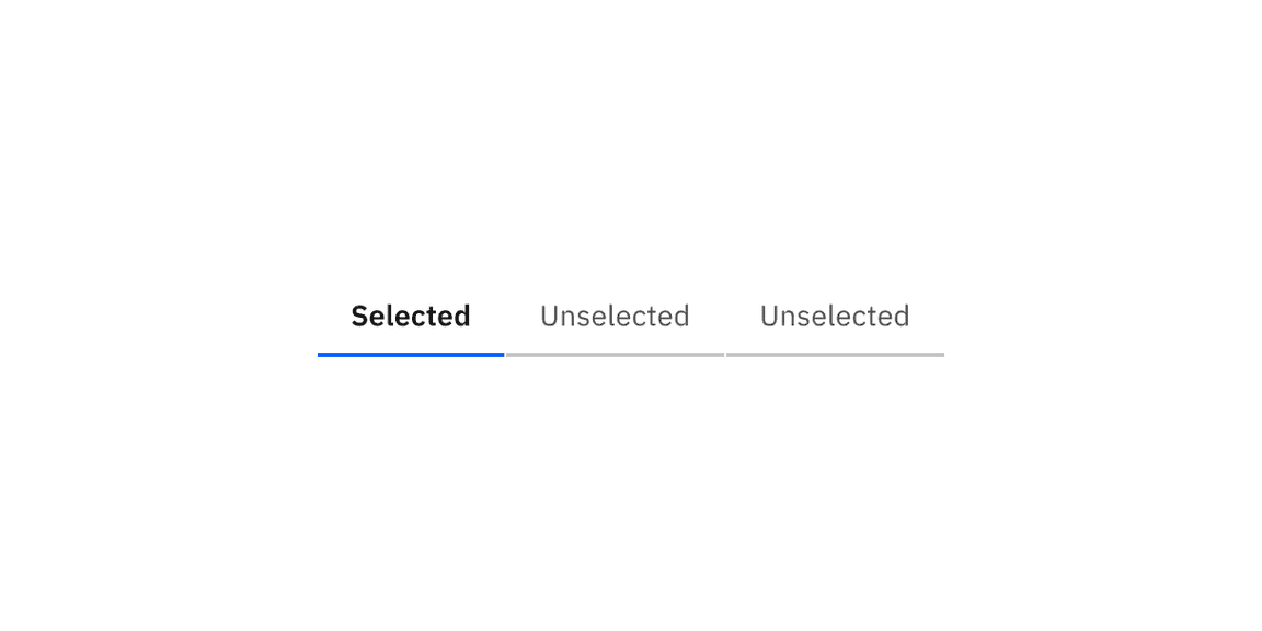 Example of selected and unselected line tabs.