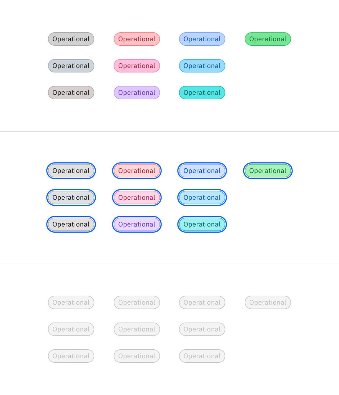 Operational tag interactive colors
