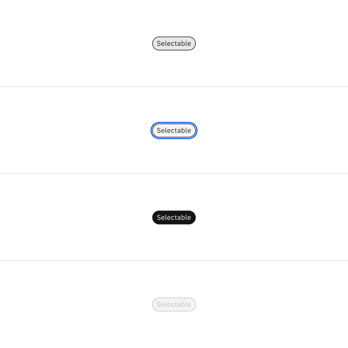 Selectable tag interactive colors