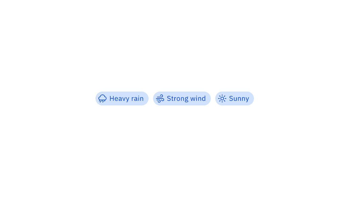 Tags with decorative icons.