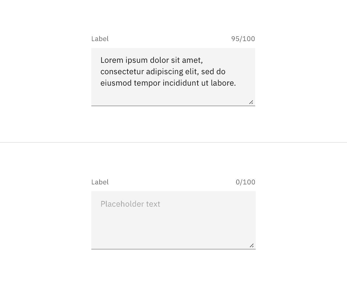 Example of an enabled text area in the default style