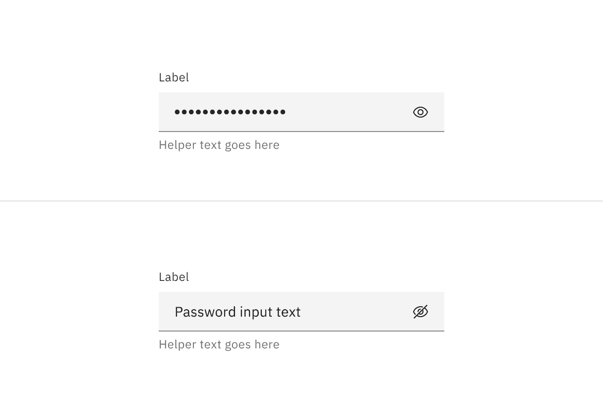 Example of an enabled password input in the default style