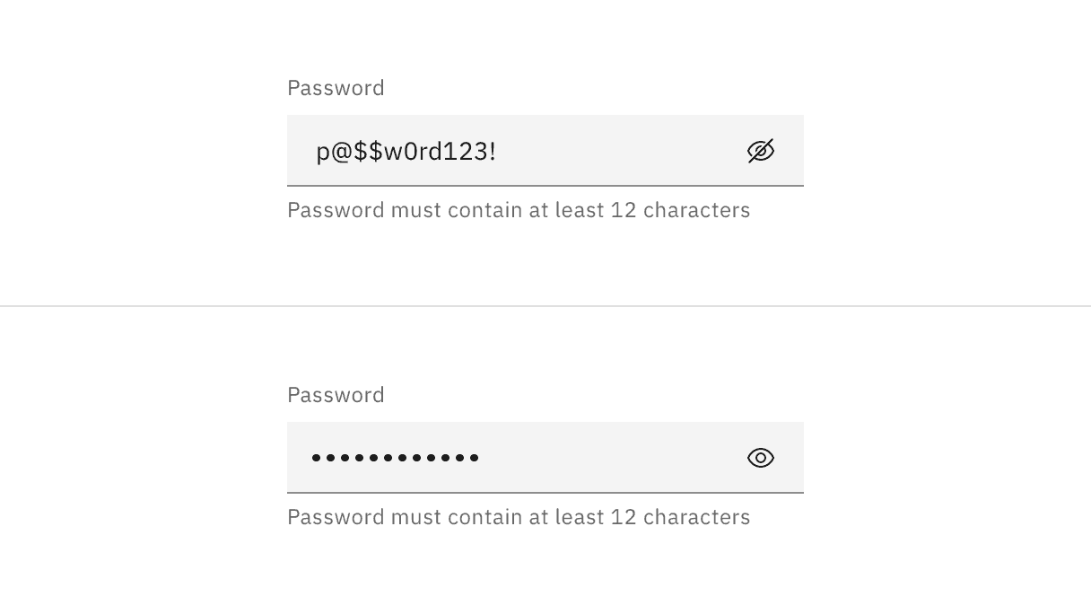 Example of a password input