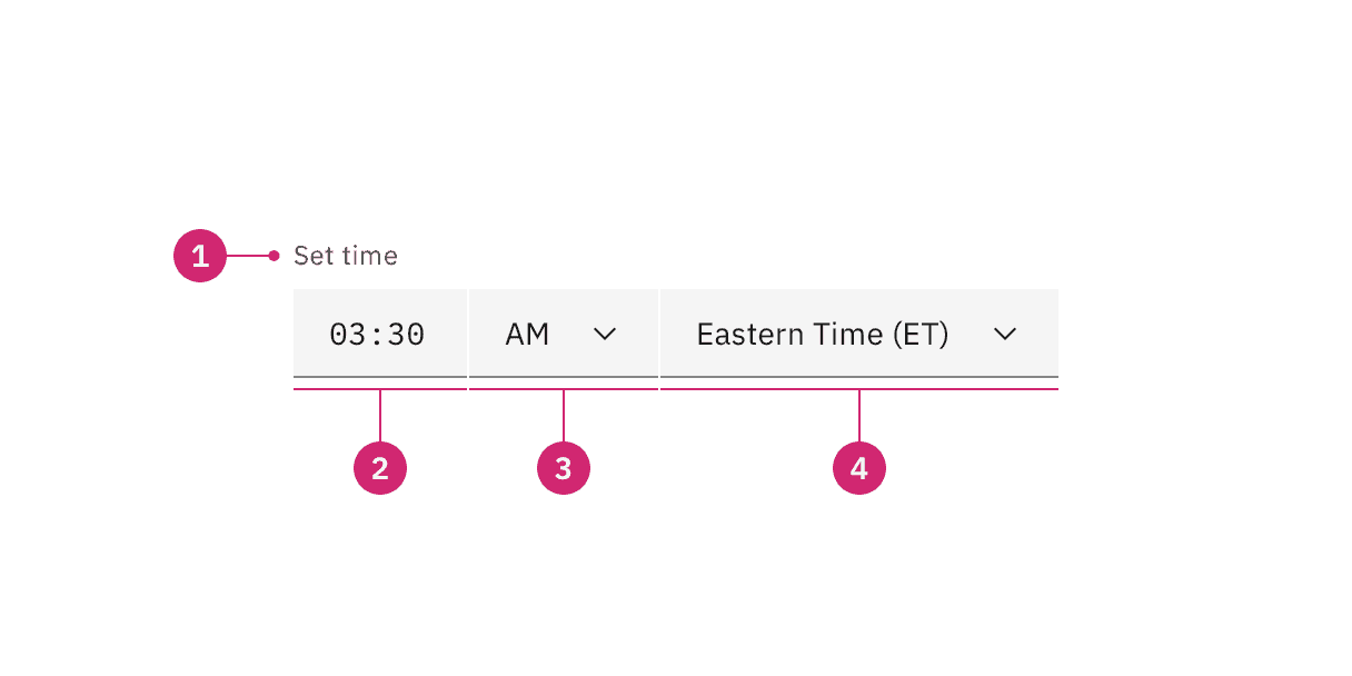 Default time picker anatomy