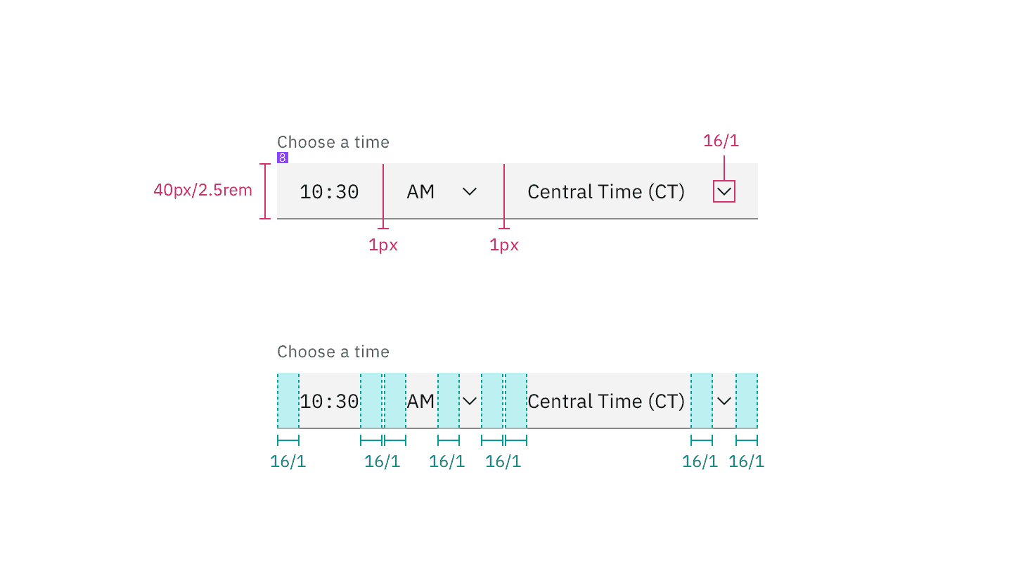 Structure for a time picker